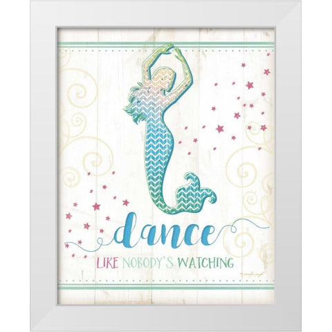 Dance Mermaid White Modern Wood Framed Art Print by Pugh, Jennifer