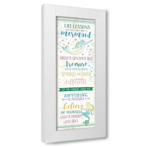 Life Lessons from a Mermaid White Modern Wood Framed Art Print by Pugh, Jennifer