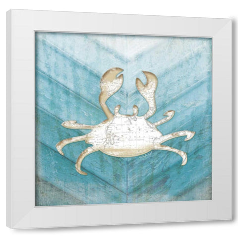 Coastal Crab White Modern Wood Framed Art Print by Pugh, Jennifer