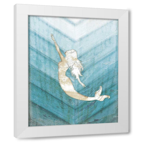 Coastal Mermaid I White Modern Wood Framed Art Print by Pugh, Jennifer