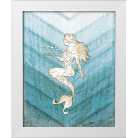 Coastal Mermaid II White Modern Wood Framed Art Print by Pugh, Jennifer