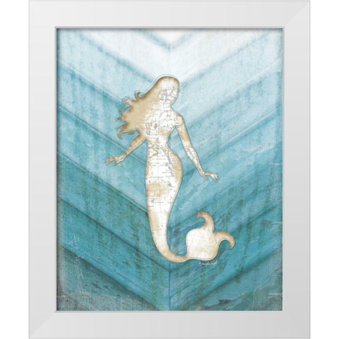 Coastal Mermaid III White Modern Wood Framed Art Print by Pugh, Jennifer