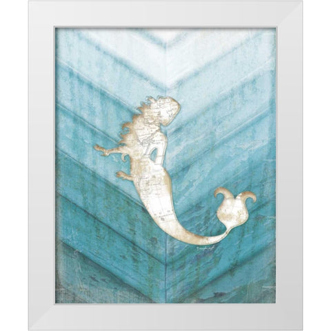 Coastal Mermaid IV White Modern Wood Framed Art Print by Pugh, Jennifer