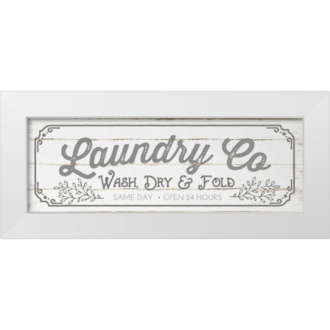 Laundry Co - Gray White Modern Wood Framed Art Print by Pugh, Jennifer