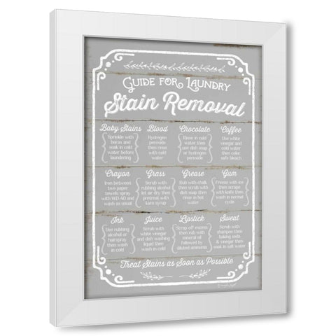 Stain Removal Guide White Modern Wood Framed Art Print by Pugh, Jennifer