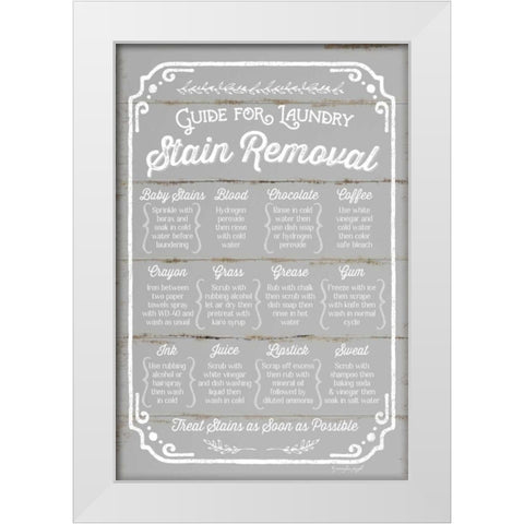 Stain Removal Guide White Modern Wood Framed Art Print by Pugh, Jennifer