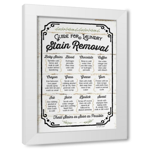 Stain Removal Guide White Modern Wood Framed Art Print by Pugh, Jennifer