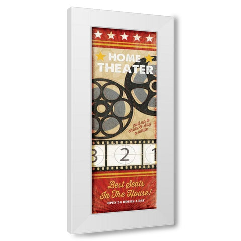 Home Theater White Modern Wood Framed Art Print by Pugh, Jennifer