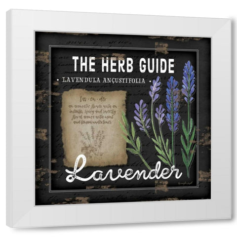 Herb Guide Lavender White Modern Wood Framed Art Print by Pugh, Jennifer