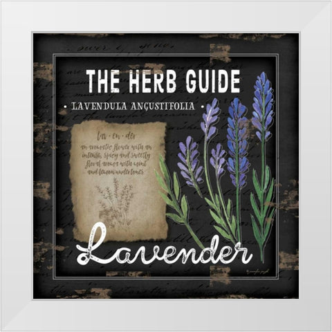 Herb Guide Lavender White Modern Wood Framed Art Print by Pugh, Jennifer