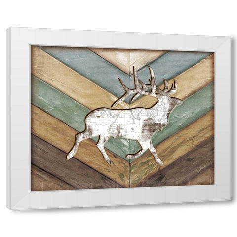 Lodge Elk White Modern Wood Framed Art Print by Pugh, Jennifer