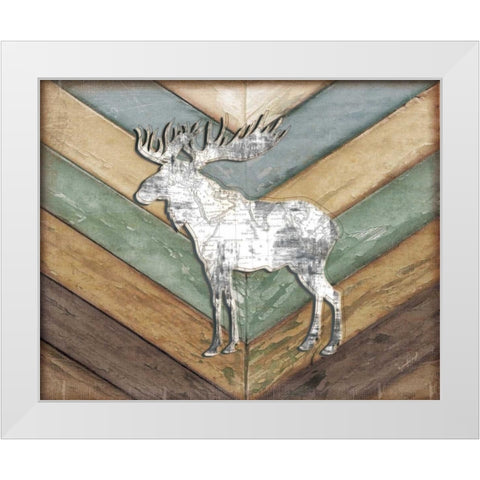Lodge Moose White Modern Wood Framed Art Print by Pugh, Jennifer