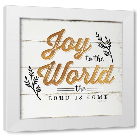 Joy to the World White Modern Wood Framed Art Print by Pugh, Jennifer