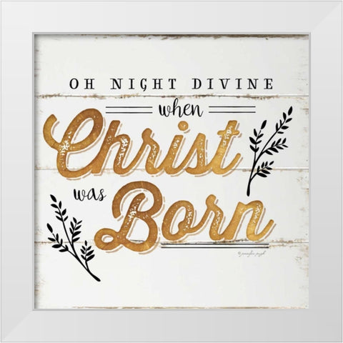 Oh Night Divine White Modern Wood Framed Art Print by Pugh, Jennifer