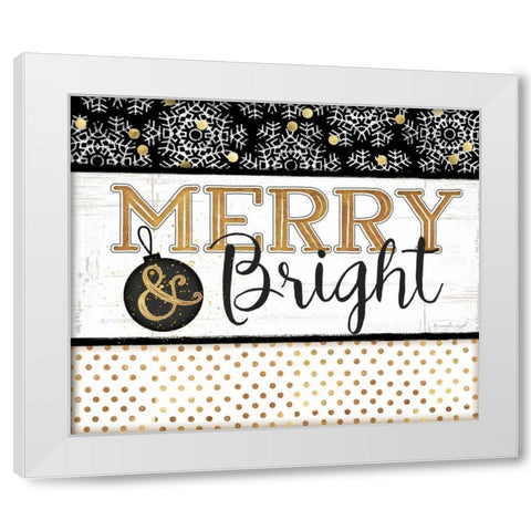 Merry and Bright White Modern Wood Framed Art Print by Pugh, Jennifer