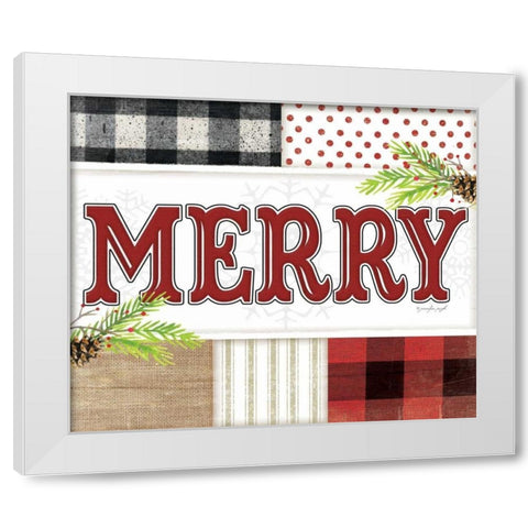 Merry Plaid White Modern Wood Framed Art Print by Pugh, Jennifer