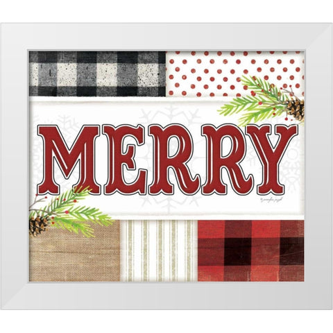 Merry Plaid White Modern Wood Framed Art Print by Pugh, Jennifer