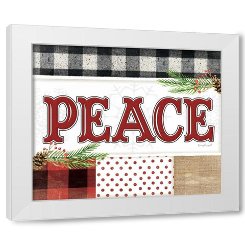 Peace Plaid White Modern Wood Framed Art Print by Pugh, Jennifer