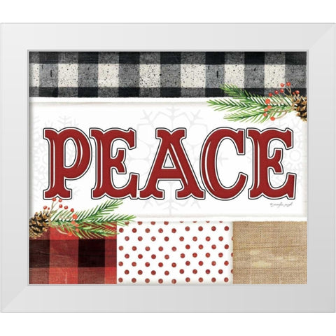 Peace Plaid White Modern Wood Framed Art Print by Pugh, Jennifer