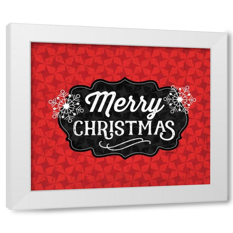 Merry Christmas White Modern Wood Framed Art Print by Pugh, Jennifer