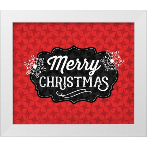 Merry Christmas White Modern Wood Framed Art Print by Pugh, Jennifer