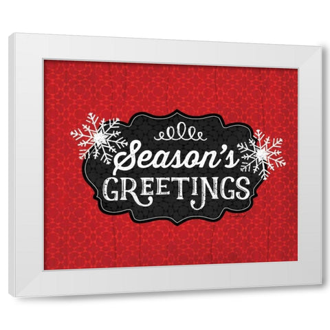 Seasons Greetings White Modern Wood Framed Art Print by Pugh, Jennifer