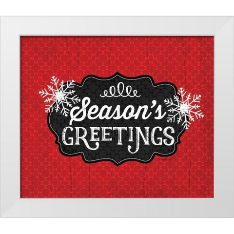 Seasons Greetings White Modern Wood Framed Art Print by Pugh, Jennifer