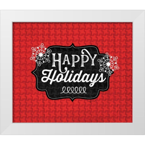 Happy Holidays White Modern Wood Framed Art Print by Pugh, Jennifer