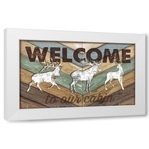 Lodge Welcome White Modern Wood Framed Art Print by Pugh, Jennifer