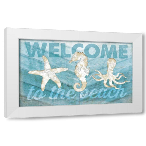 Coastal Welcome White Modern Wood Framed Art Print by Pugh, Jennifer