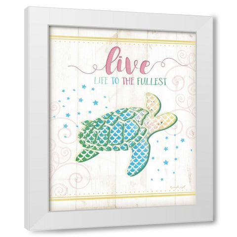 Sea Turtle White Modern Wood Framed Art Print by Pugh, Jennifer