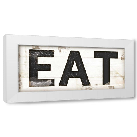 Eat White Modern Wood Framed Art Print by Pugh, Jennifer