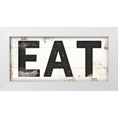 Eat White Modern Wood Framed Art Print by Pugh, Jennifer