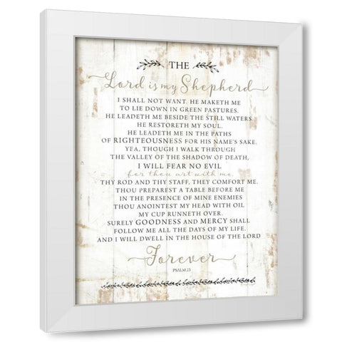 Psalm 23 White Modern Wood Framed Art Print by Pugh, Jennifer