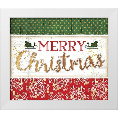 Merry Christmas White Modern Wood Framed Art Print by Pugh, Jennifer