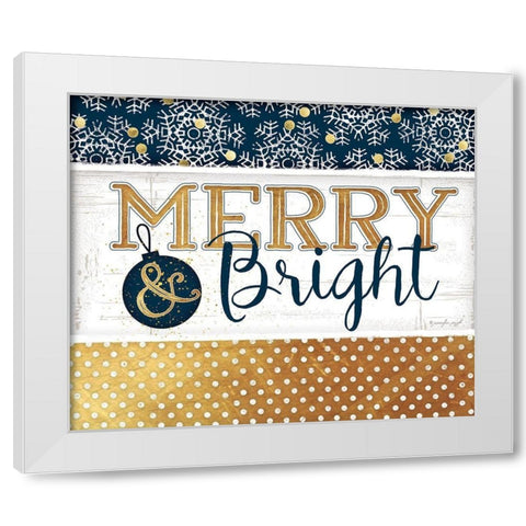 Merry and Bright White Modern Wood Framed Art Print by Pugh, Jennifer