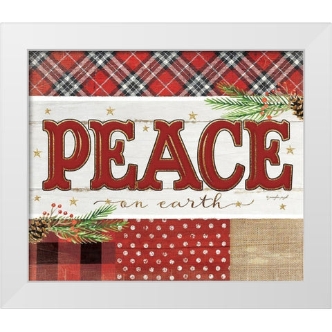 Peace Plaid White Modern Wood Framed Art Print by Pugh, Jennifer