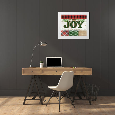 Joy Plaid White Modern Wood Framed Art Print by Pugh, Jennifer