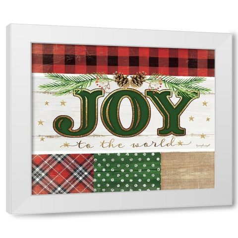 Joy Plaid White Modern Wood Framed Art Print by Pugh, Jennifer