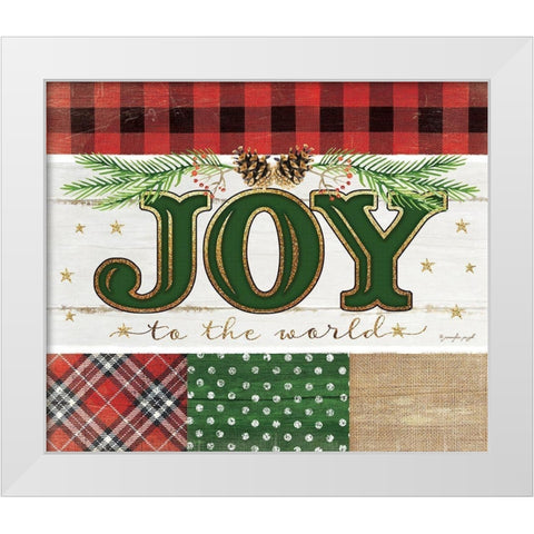 Joy Plaid White Modern Wood Framed Art Print by Pugh, Jennifer