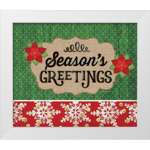 Seasons Greetings White Modern Wood Framed Art Print by Pugh, Jennifer