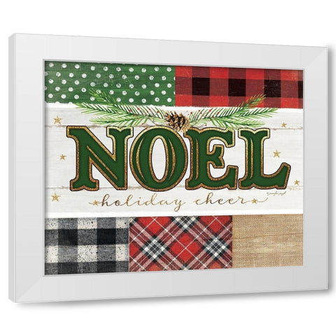 Noel Plaid White Modern Wood Framed Art Print by Pugh, Jennifer