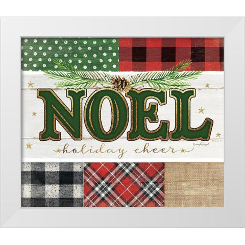 Noel Plaid White Modern Wood Framed Art Print by Pugh, Jennifer