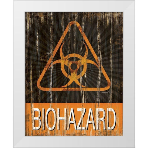 Biohazard White Modern Wood Framed Art Print by Pugh, Jennifer