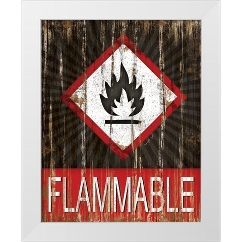 Flammable White Modern Wood Framed Art Print by Pugh, Jennifer