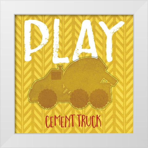 Cement Truck Cement White Modern Wood Framed Art Print by Pugh, Jennifer