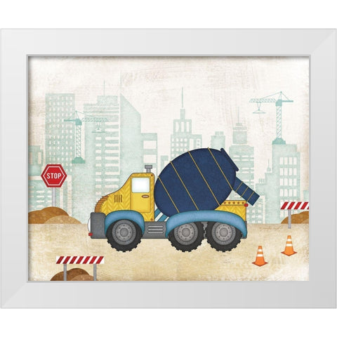 Cement Truck White Modern Wood Framed Art Print by Pugh, Jennifer