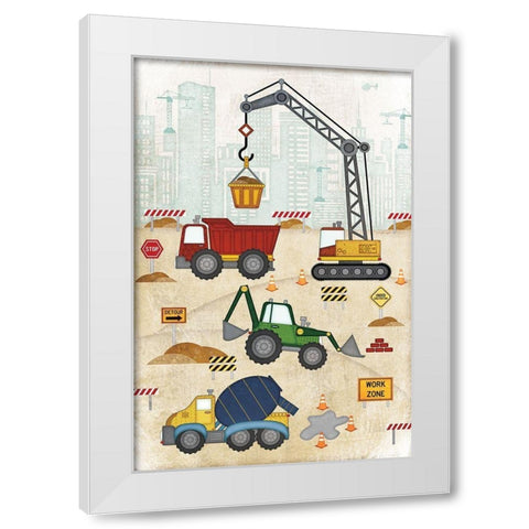 Construction Site White Modern Wood Framed Art Print by Pugh, Jennifer