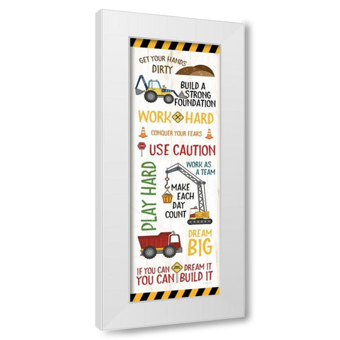 Construction Sign White Modern Wood Framed Art Print by Pugh, Jennifer