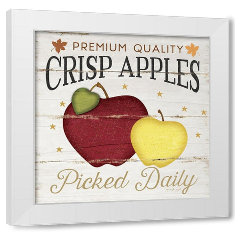 Crisp Apples White Modern Wood Framed Art Print by Pugh, Jennifer